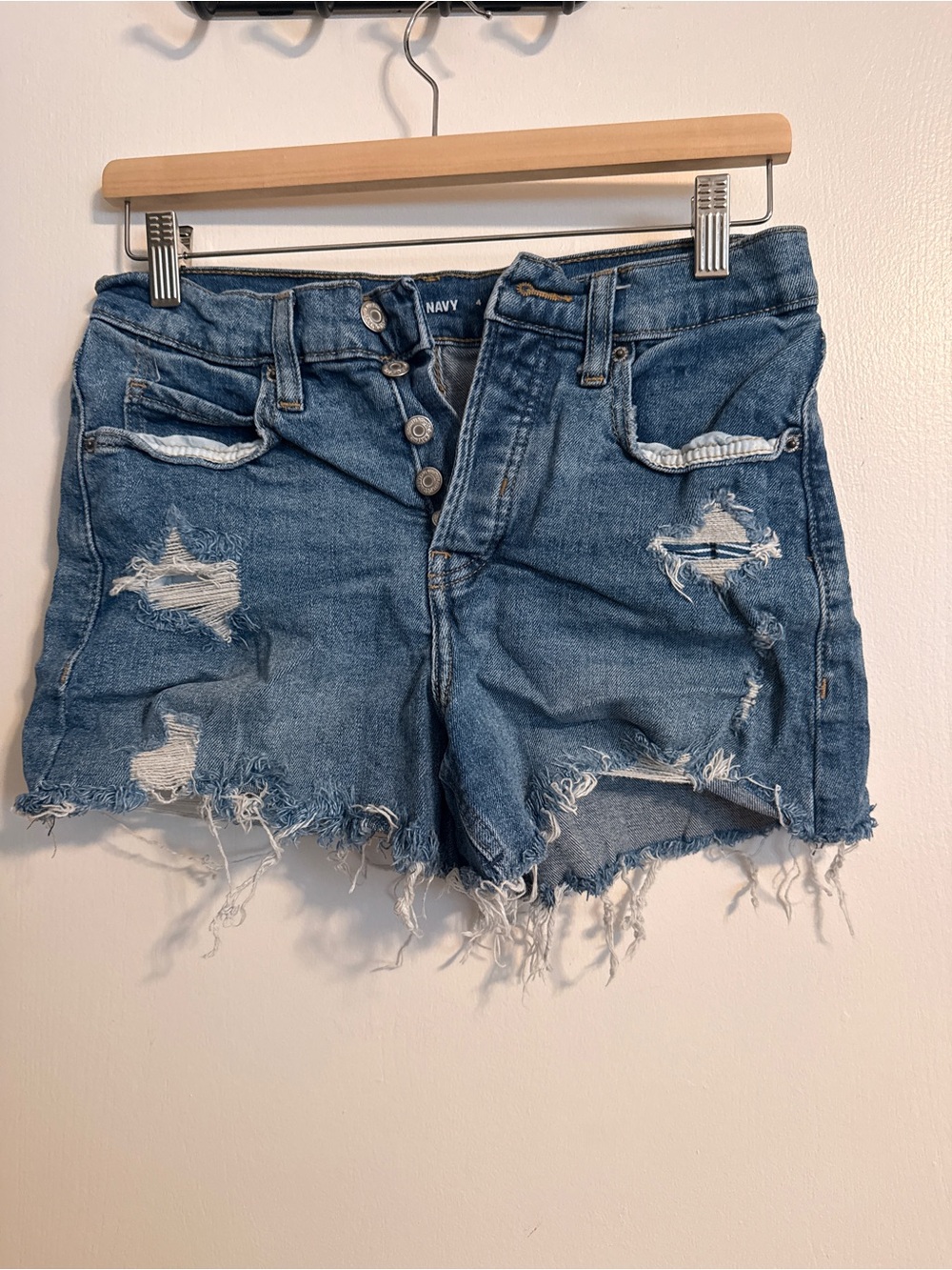 Old Navy Distressed Blue Denim Cutoff Shorts